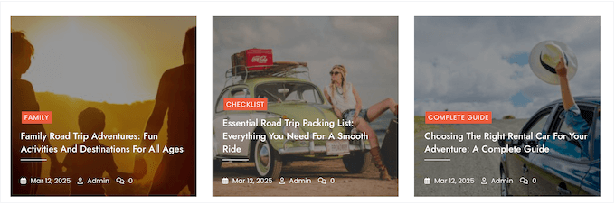 An example of an automotive WordPress blog