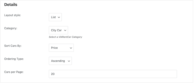 How to display a car fleet in WordPress