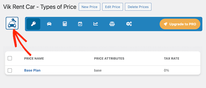 Configuring a vehicle renting system for WordPress
