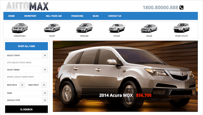 A well-coded WordPress auto motive theme