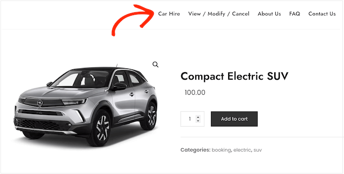 How to add a navigation menu to. your car rental website