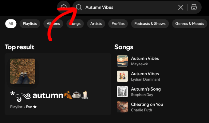 Saerching for a playlist