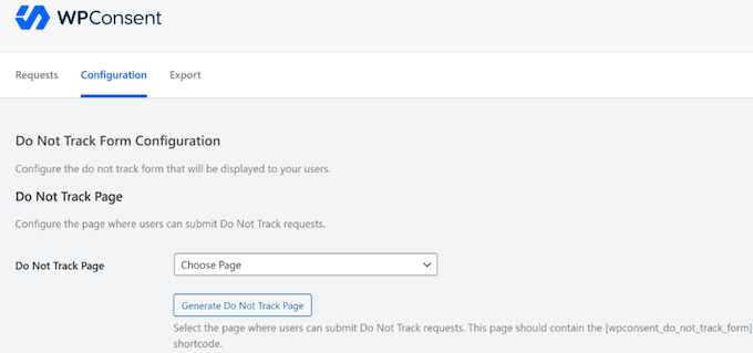 Adding a 'Do Not Track' form and page to your WordPress blog or website