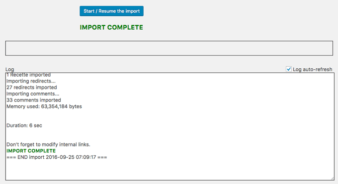 Drupal Import Completed