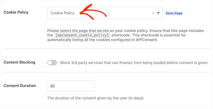 How to easily and quickly generate a cookie policy, using the WPConsent compliance plugin
