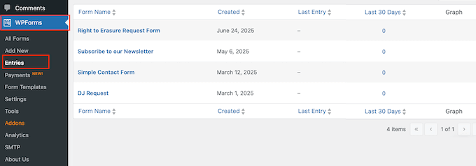 Filtering your data deletion requests