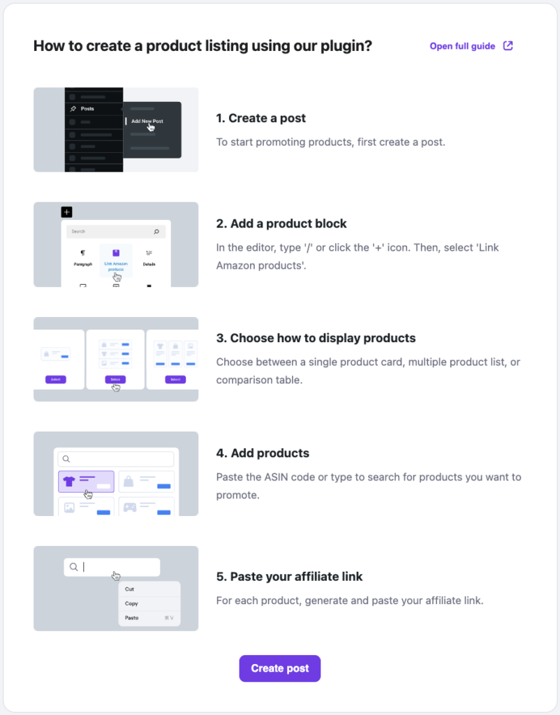 How to create a product listing using Hostinger Affiliate Marketing Tools plugin.