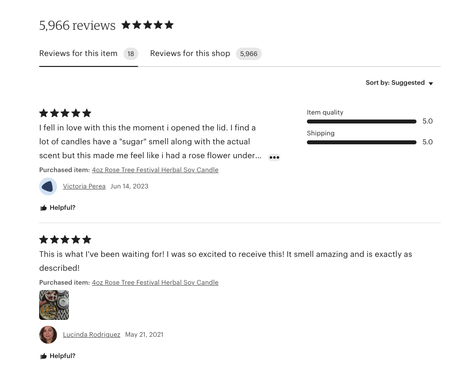 Product reviews on Etsy from seller WildWestCandleCo