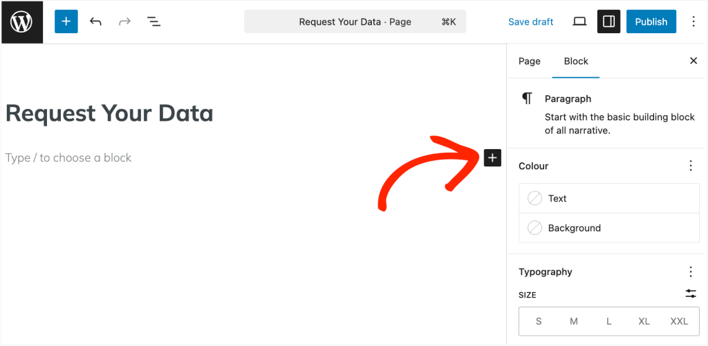 How to add a block in the WordPress content editor 