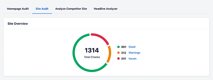 AIOSEO comprehensive Site Audit tool