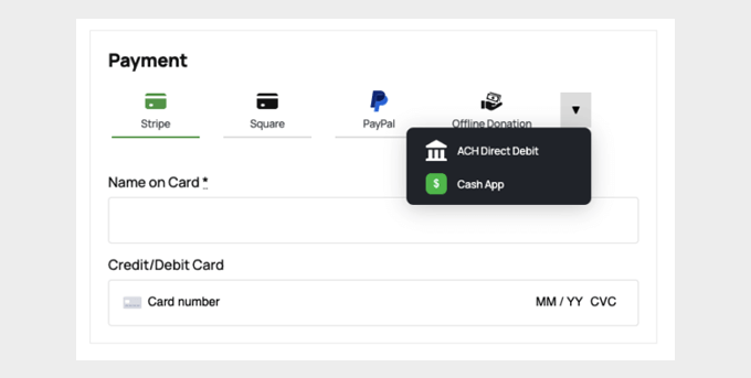 Charitable new payments UI 