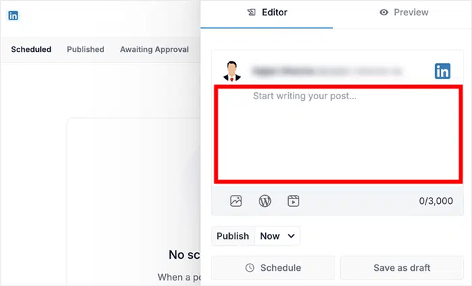 ClickSocial - Scheduling your LinkedIn post