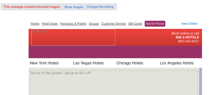 Image in an email that didn't render, showing the alt text