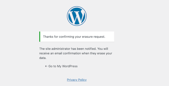 How to confirm a customer's data deletion request