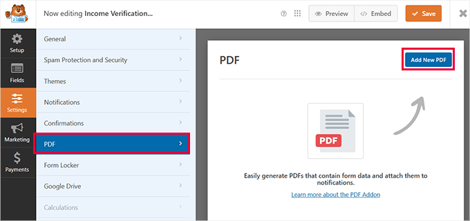 Add new PDF