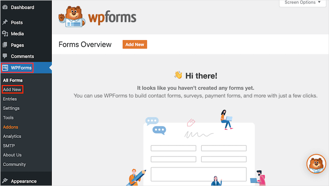 How to create a new form in WPForms 