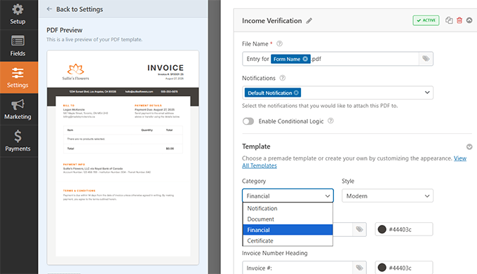Customizing PDF template