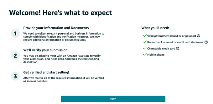 Amazon seller account requirements
