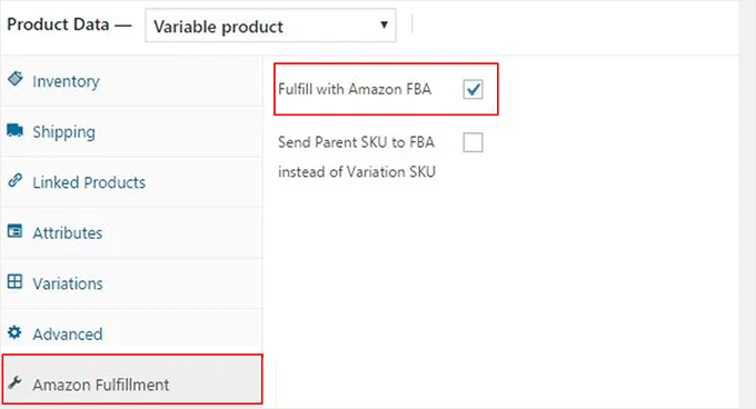 Check fulfil with Amazon FBA box