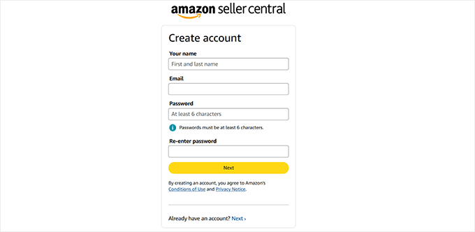 Sign up for an Amazon Seller account