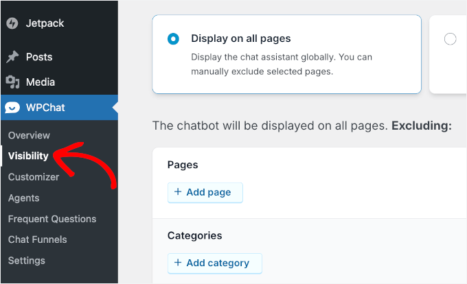 Going to Visibility in WPChat