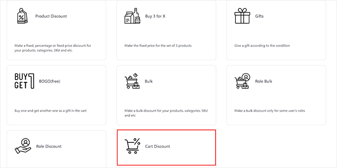 Choose a discount type