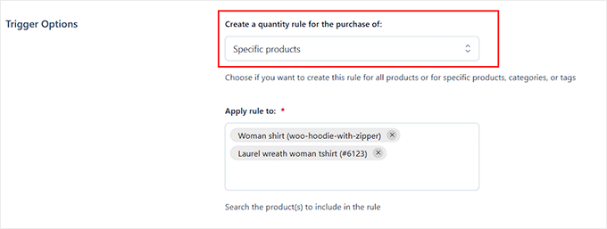 Configure trigger options settings