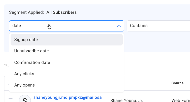Improved search builder with type-ahead