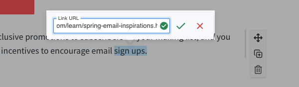 URL link checker in AWeber