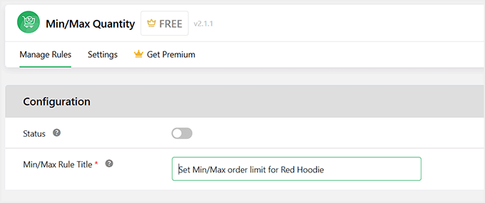 Add rule title in Minimum and Maximum Quantity for WooCommerce plugin