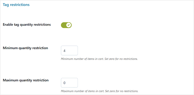 Enable tag restrictions in YITH