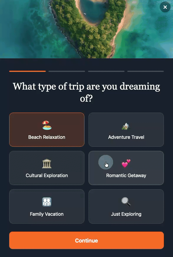 Example of a multi-step form created using AWeber's AI Signup Form Builder
