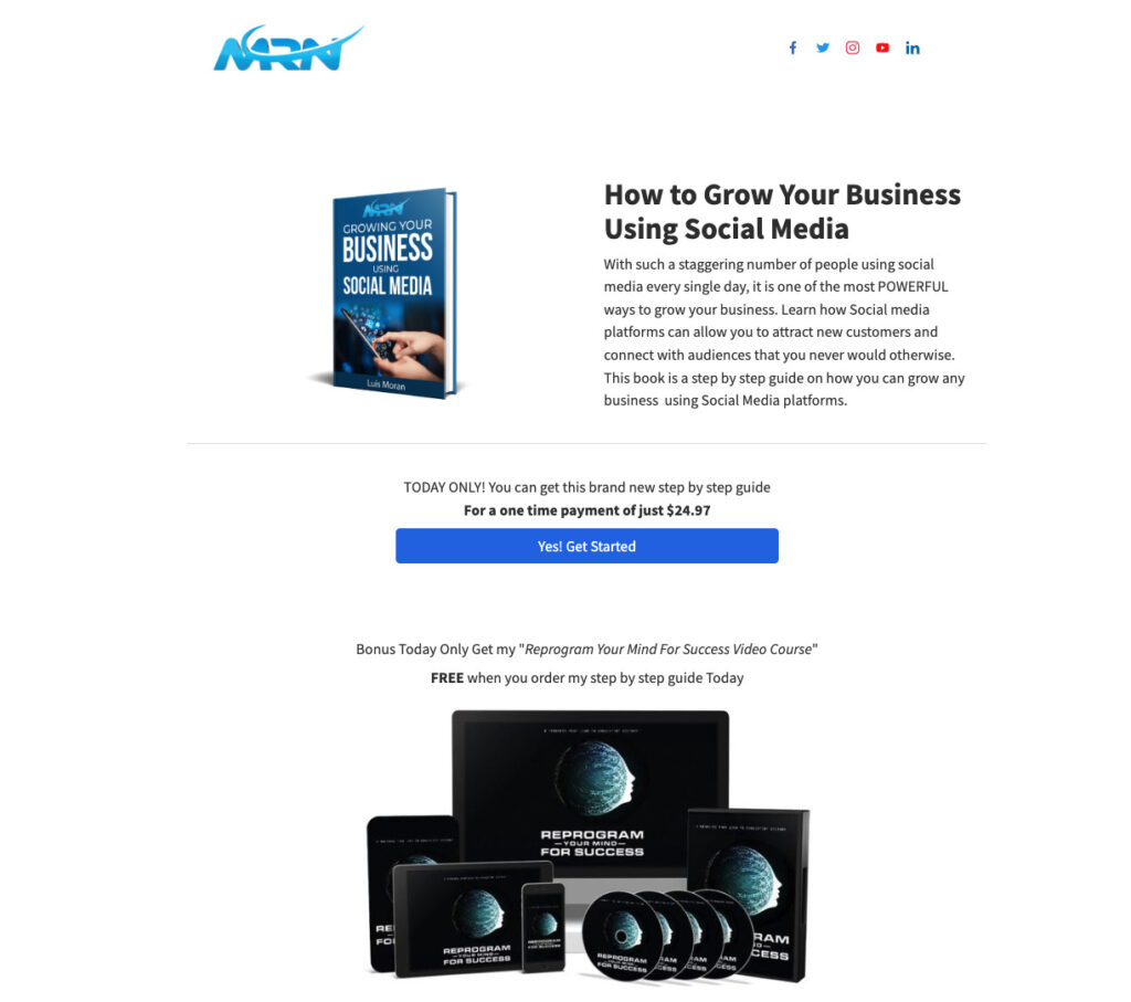 PPC landing page example