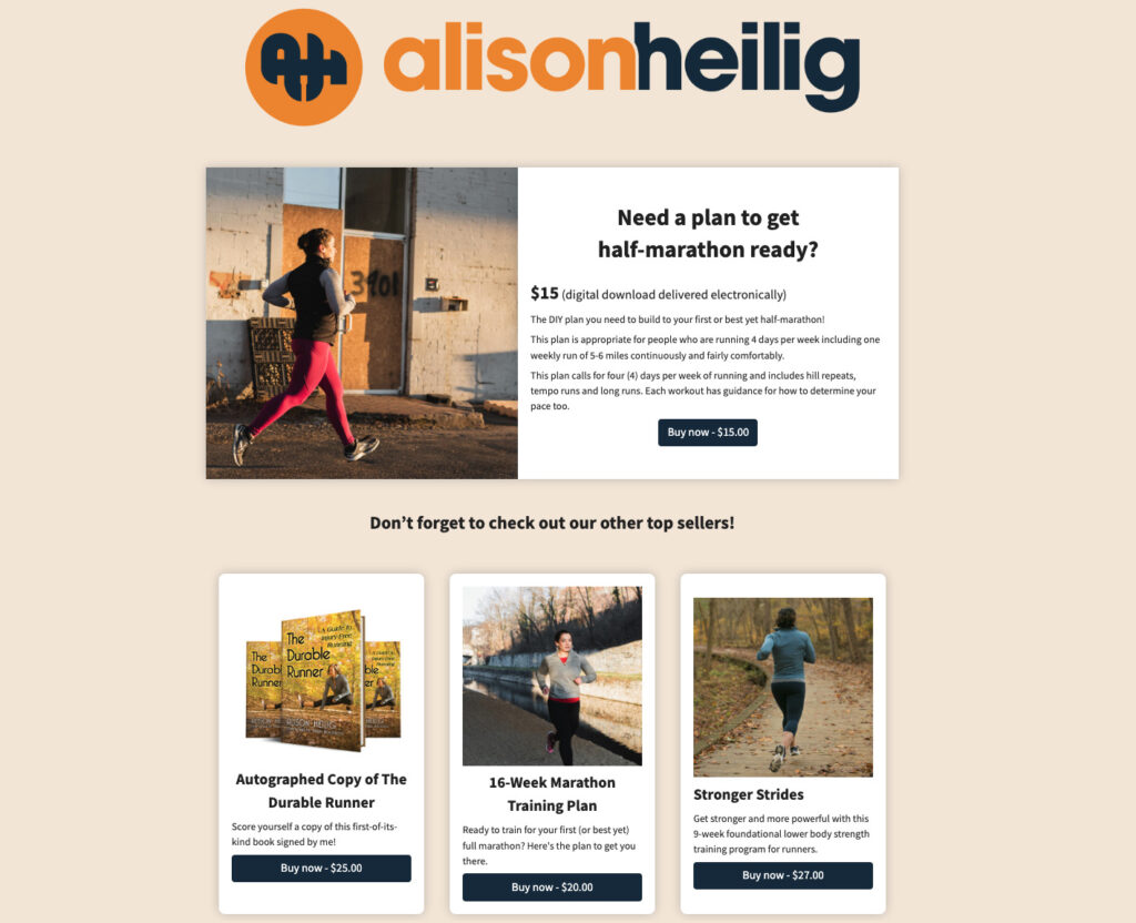 Ecommerce landing page example